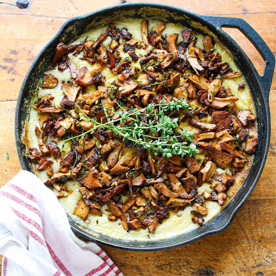Easy Oven Polenta Bake: Roasted Mushrooms in 30 Minutes